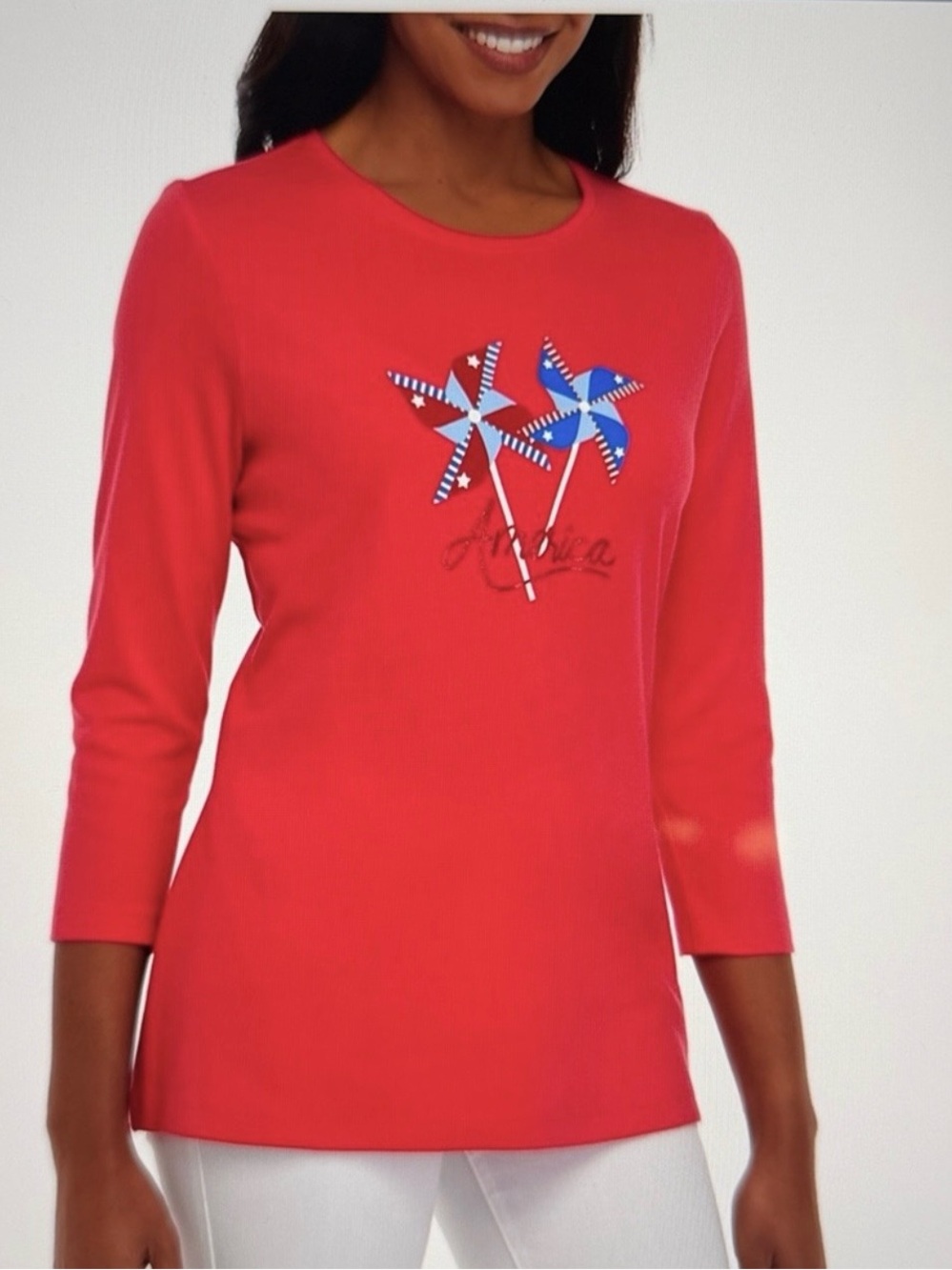 Kim Rogers Women’s Red Pinwheel Graphic Tee